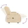 vidaXL Sillón de masaje reclinable 3 plazas con portavasos tela crema