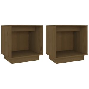 vidaXL Mesitas de noche 2 uds madera de pino marr&oacute;n miel 40x30x40 cm