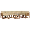 vidaXL Conjunto de sof&aacute;s de exterior con coj&iacute;n 9 pcs Natural y Beige