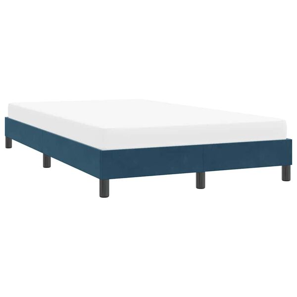 vidaXL Estructura de cama sin colch&oacute;n terciopelo azul oscuro 120x220cm