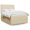 vidaXL Cama box spring con colch&oacute;n tela color crema 140x200 cm