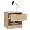 vidaXL Mesita de noche 2 uds madera contrachapada color roble Sonoma