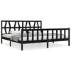 vidaXL Estructura de cama con cabecero madera maciza negro 200x200 cm