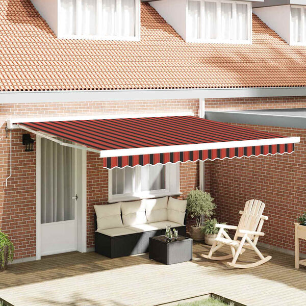 vidaXL Toldo Retr&aacute;ctil Manual Amarillo y Naranja 400 x 350 cm