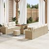 vidaXL Conjunto de sof&aacute; de jard&iacute;n 10 pcs Beige rat&aacute;n sint&eacute;tico