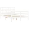 vidaXL Estructura de cama con cabecero madera maciza blanco 140x190 cm