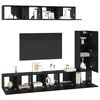 vidaXL Conjunto de mueble de TV 6 pcs Roble Negro Madera de ingenier&iacute;a