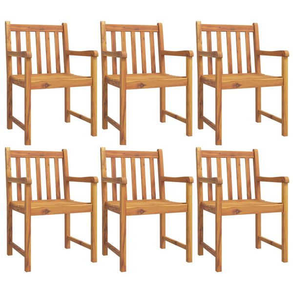 vidaXL Juego de comedor para jard&iacute;n 7 piezas madera maciza acacia