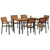 vidaXL Conjunto de Comedor de Jard&iacute;n 7 pcs Negro
