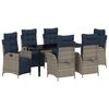 vidaXL Conjunto de Comedor de Jard&iacute;n 7 uds. Gris y Negro Rat&aacute;n