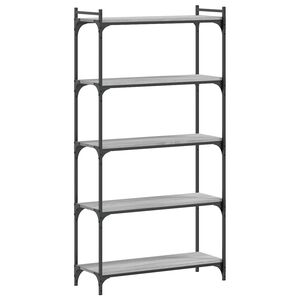 vidaXL Librer&iacute;a 5 estantes madera ingenier&iacute;a gris Sonoma 80x30x154 cm