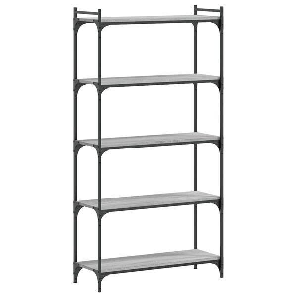 vidaXL Librer&iacute;a 5 estantes madera ingenier&iacute;a gris Sonoma 80x30x154 cm