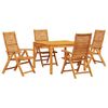 vidaXL Conjunto de Comedor de Jard&iacute;n 5 pcs Marr&oacute;n
