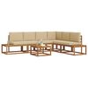 vidaXL Conjunto de sof&aacute;s de exterior con coj&iacute;n 7 Pieza Natural y Beige