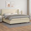 vidaXL Cama box spring con colch&oacute;n cuero sint&eacute;tico crema 200x200 cm