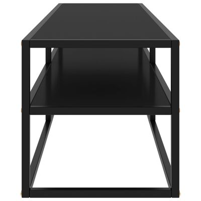 vidaXL Mueble para TV negro con vidrio negro 140x40x40 cm