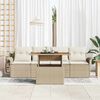 vidaXL Conjunto de sofá de jardín 5 pcs Beige Poliratán
