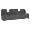 vidaXL Sillón de masaje reclinable 4 plazas con portavasos gris claro