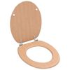 vidaXL Asiento inodoro WC con tapa MDF dise&ntilde;o bamb&uacute;