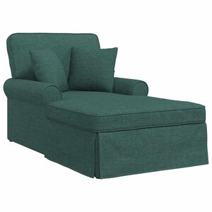 vidaXL Chaise Lounge con Falda Verde oscuro 91 x 157 x 91 cm tela