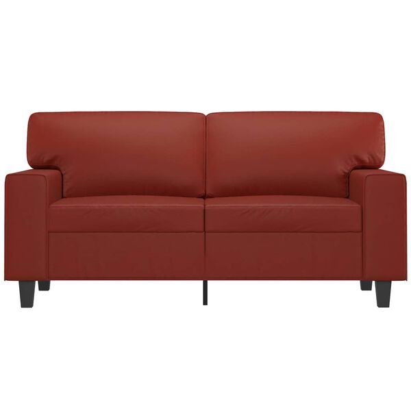 vidaXL Sof&aacute; de 2 plazas de cuero sint&eacute;tico rojo vino 120 cm