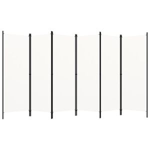 vidaXL Biombo divisor de 6 paneles blanco 300x180 cm