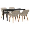 vidaXL Conjunto de Comedor de Jard&iacute;n 5 uds. Gris Claro rat&aacute;n sint&eacute;tico