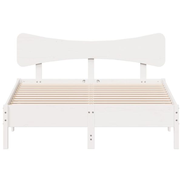 vidaXL Estructura de cama sin colch&oacute;n madera maciza blanca 120x190 cm