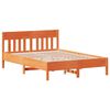 vidaXL Cama con estantería sin colchón madera maciza marrón 120x190 cm