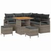 vidaXL Conjunto de sof&aacute; de jard&iacute;n con coj&iacute;n 8 pcs Gris