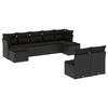 vidaXL Set de sof&aacute;s de jard&iacute;n 8 piezas y cojines rat&aacute;n sint&eacute;tico negro