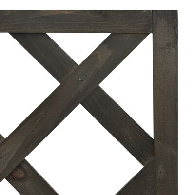 vidaXL Jardinera de enrejado de esquina madera abeto gris 40x40x150 cm