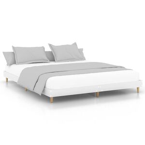 vidaXL Estructura de cama madera de ingenier&iacute;a blanca 120x200 cm