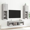 vidaXL Muebles TV pared con LED 5 pzas madera ingenier&iacute;a gris Sonoma