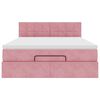 vidaXL Estructura cama otomana colch&oacute;n terciopelo rosa 140x200cm