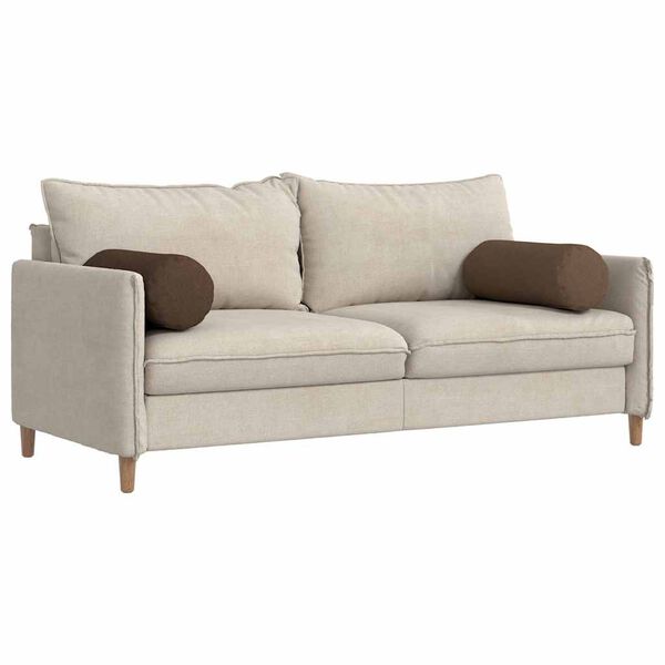 vidaXL Cojines Bolster 2 pcs Marrón Ø 25 x 70 cm tela