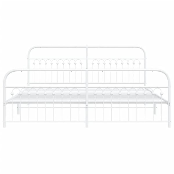 vidaXL Estructura cama sin colchón con estribo metal blanco 193x203 cm