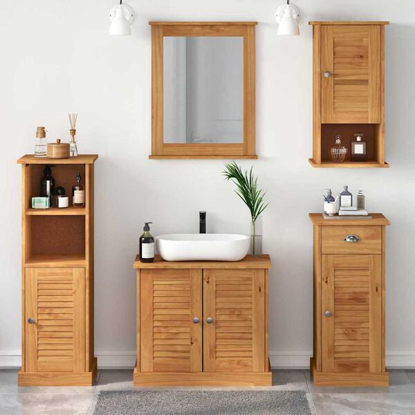 vidaXL Juego de muebles de ba&ntilde;o con caj&oacute;n VIGO 5 pcs Marr&oacute;n miel