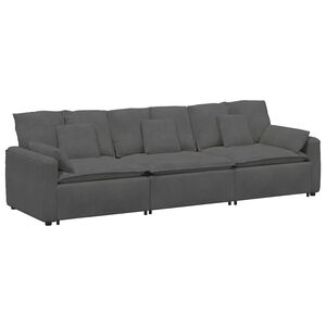 vidaXL Sof&aacute; modular con cojines, gris oscuro