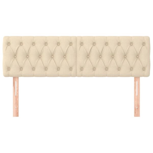 vidaXL Cabeceros tela crema 160x7x78/88 cm