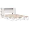 vidaXL Cama con estanter&iacute;a sin colch&oacute;n madera maciza blanca 140x190 cm