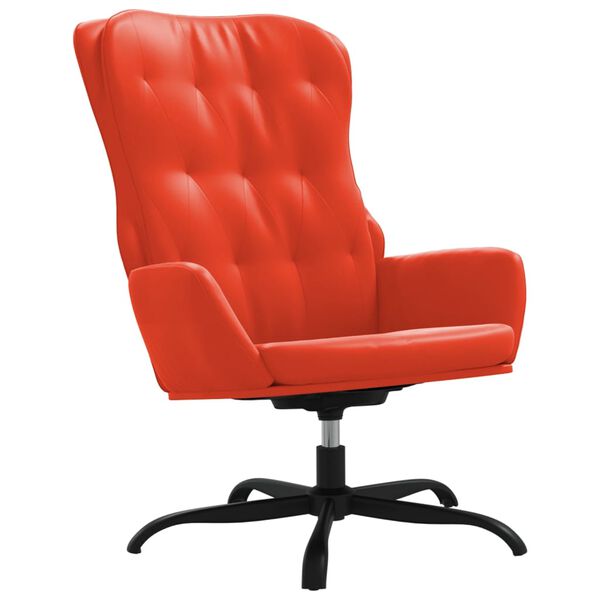 vidaXL Sill&oacute;n de relax con reposapi&eacute;s cuero sint&eacute;tico rojo