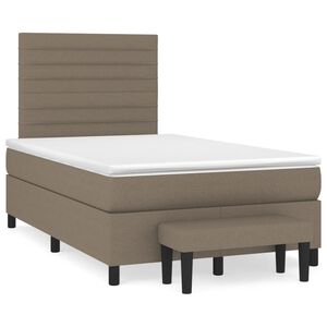 vidaXL Cama box spring con colch&oacute;n tela gris taupe 120x200 cm