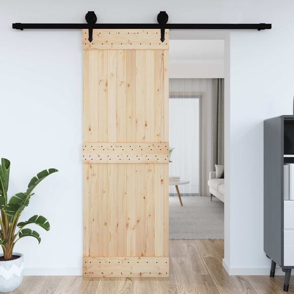 vidaXL Puerta NARVIK Natural 80 x 210 cm Madera de Pino S&oacute;lido