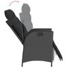 vidaXL Sillones reclinables jardín con reposapiés 2 uds ratán PE negro