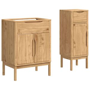 vidaXL Juego de muebles de ba&ntilde;o con caj&oacute;n FLORO 2 pcs Marr&oacute;n cera