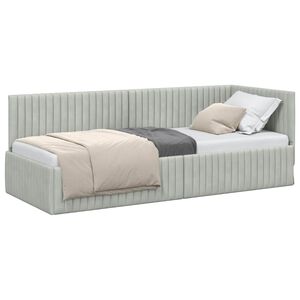 vidaXL Estructura de cama en esquina Gris Claro 80 cm x 200 cm