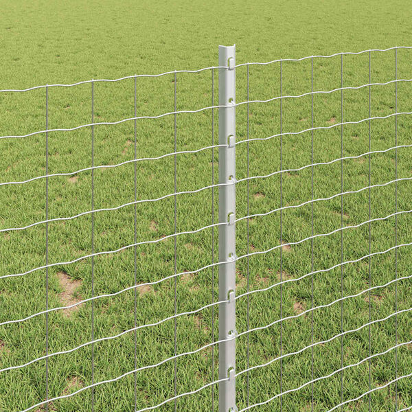 vidaXL Poste de Valla 5 pcs Plateado 100 cm Acero