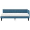 vidaXL Estructura de Cama Esquina con Colch&oacute;n 2 pcs Azul Terciopelo
