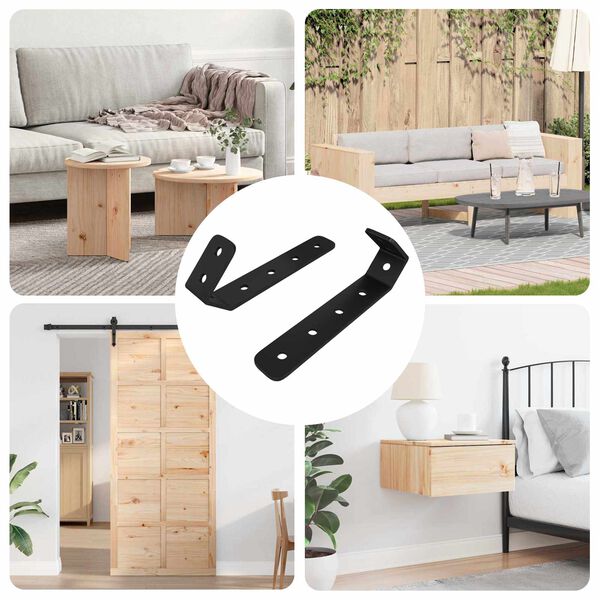 vidaXL Ganchos 2 pcs Negro M5 x 110 mm Hierro